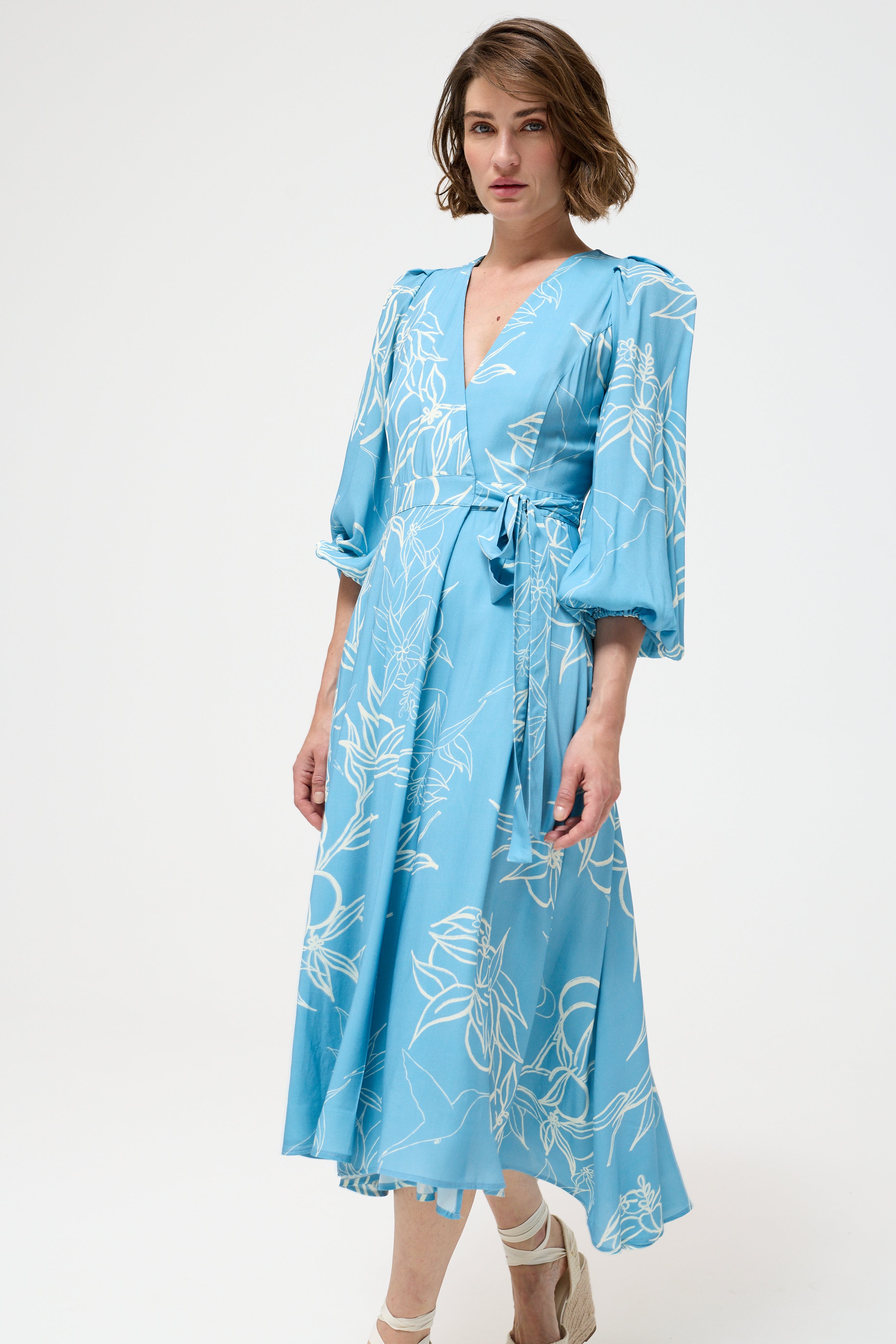 Leymah DRESS - Mono Blue Floral | My Sweet Orange Tree |