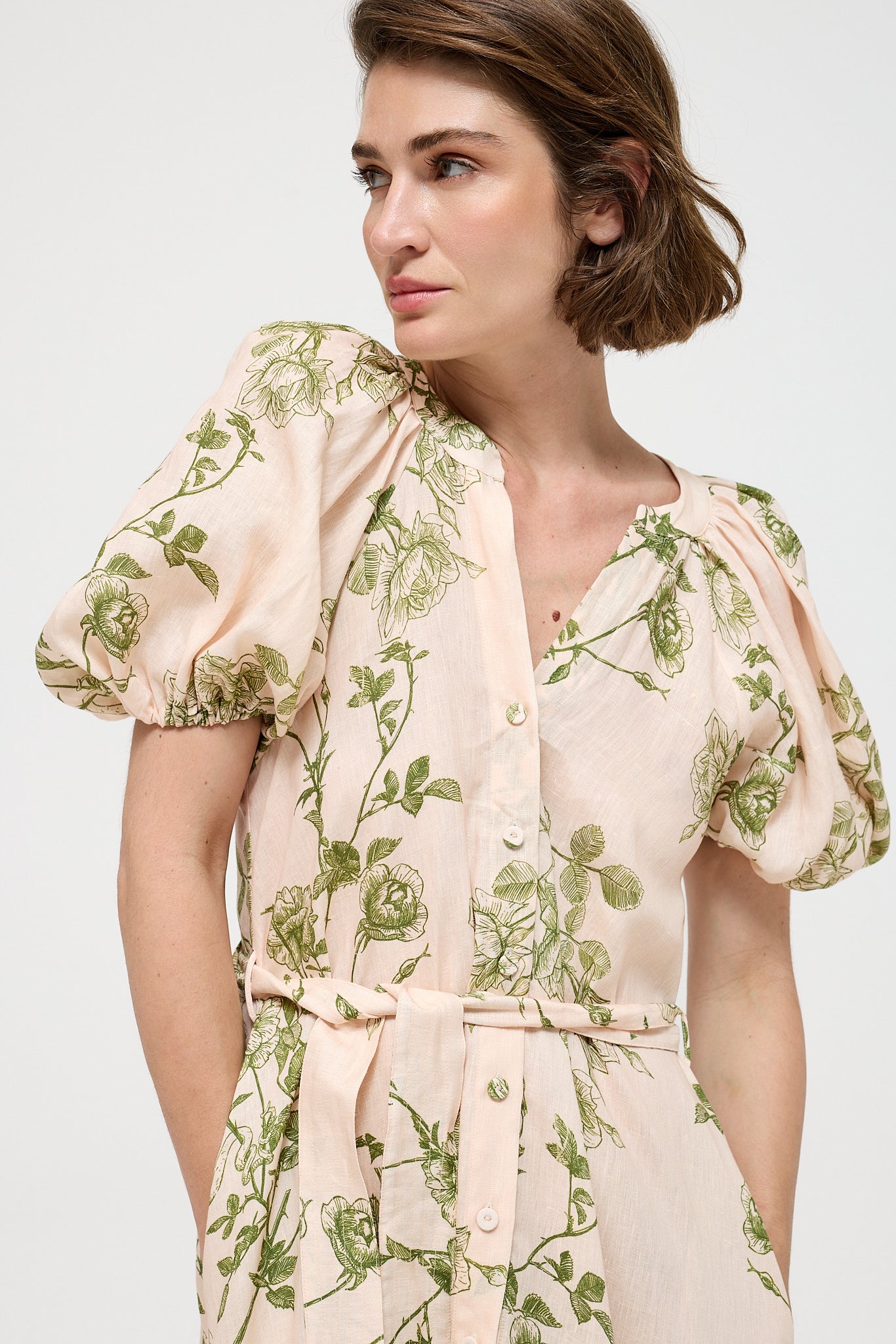 Maria de Lourdes DRESS - Nude & Green | Little Prince |