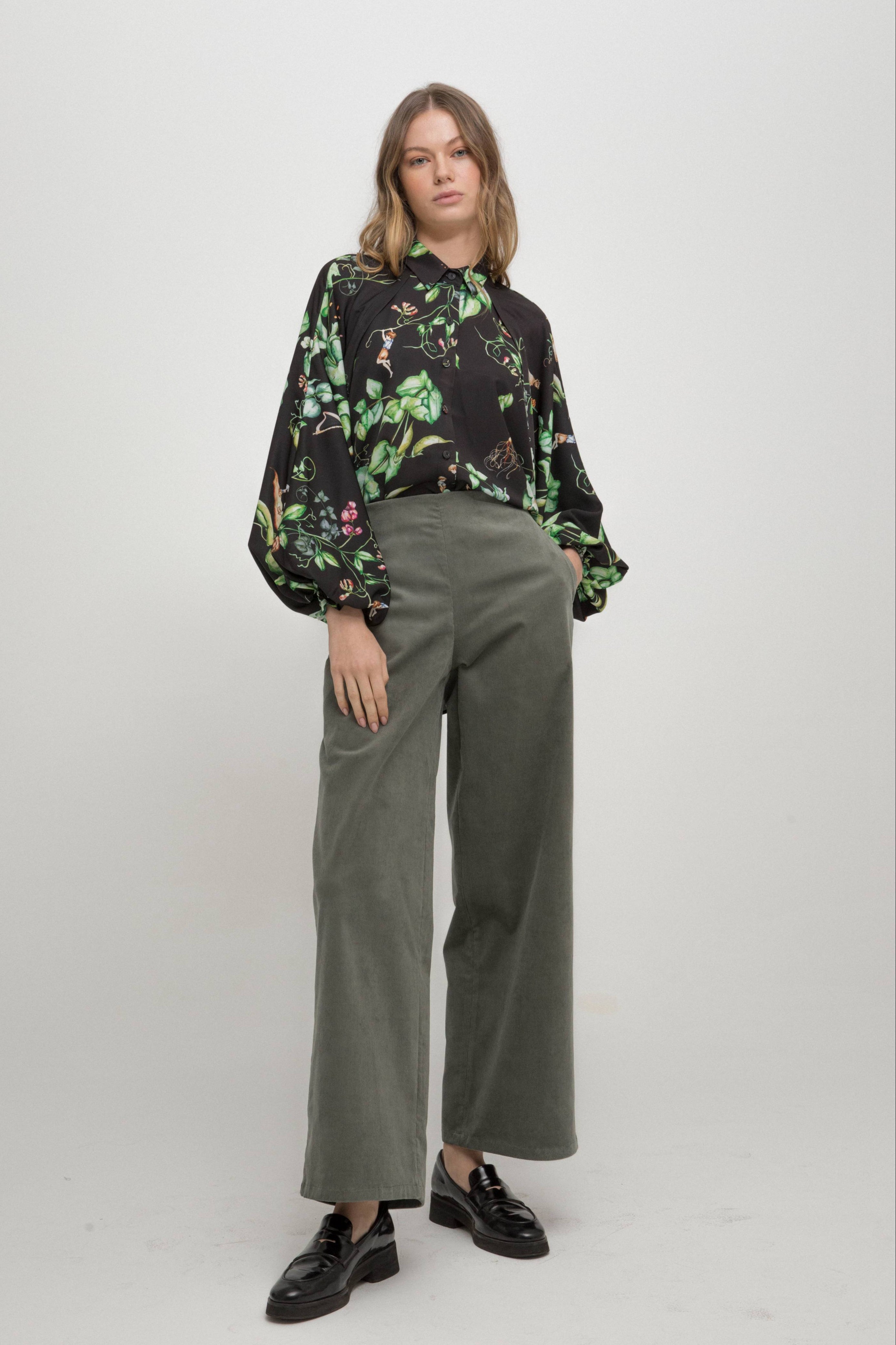 ANGELA Trousers - Dry Olive | JACK AND THE BEANSTALK |