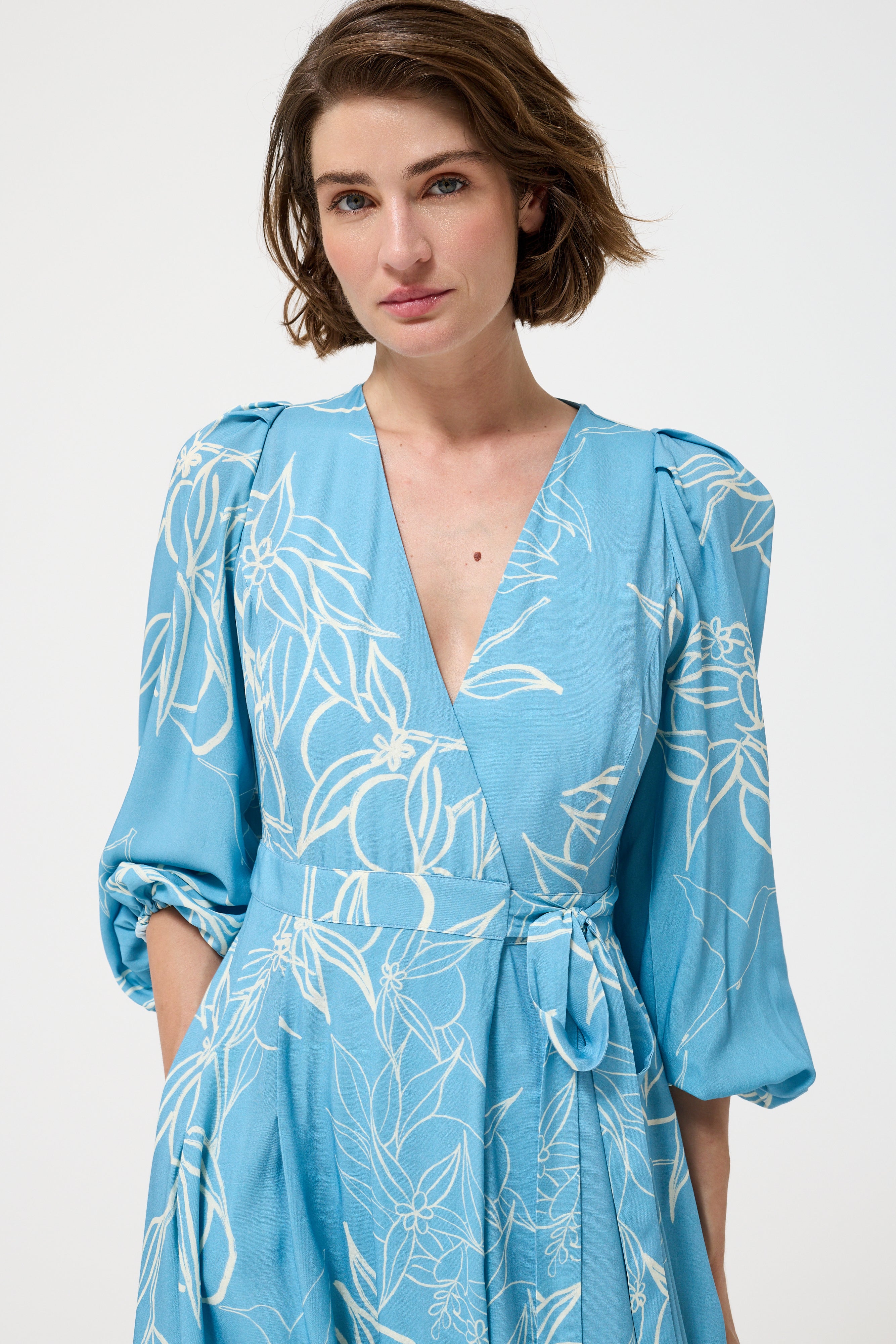 Leymah DRESS - Mono Blue Floral  | My Sweet Orange Tree |
