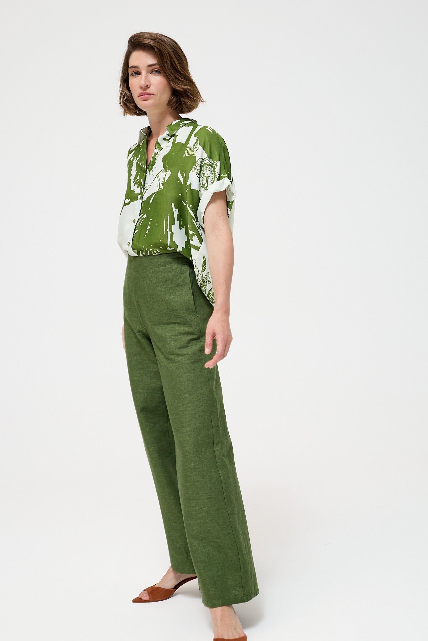 Ana TROUSERS - Dusty Green | Little Prince |