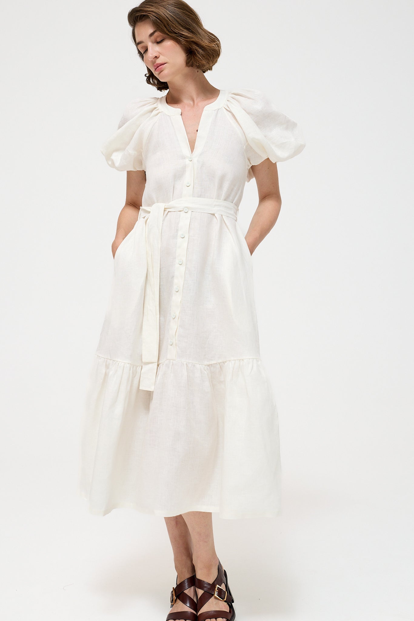 Maria de Lourdes Pintassilgo DRESS - Off-White | Little Prince |