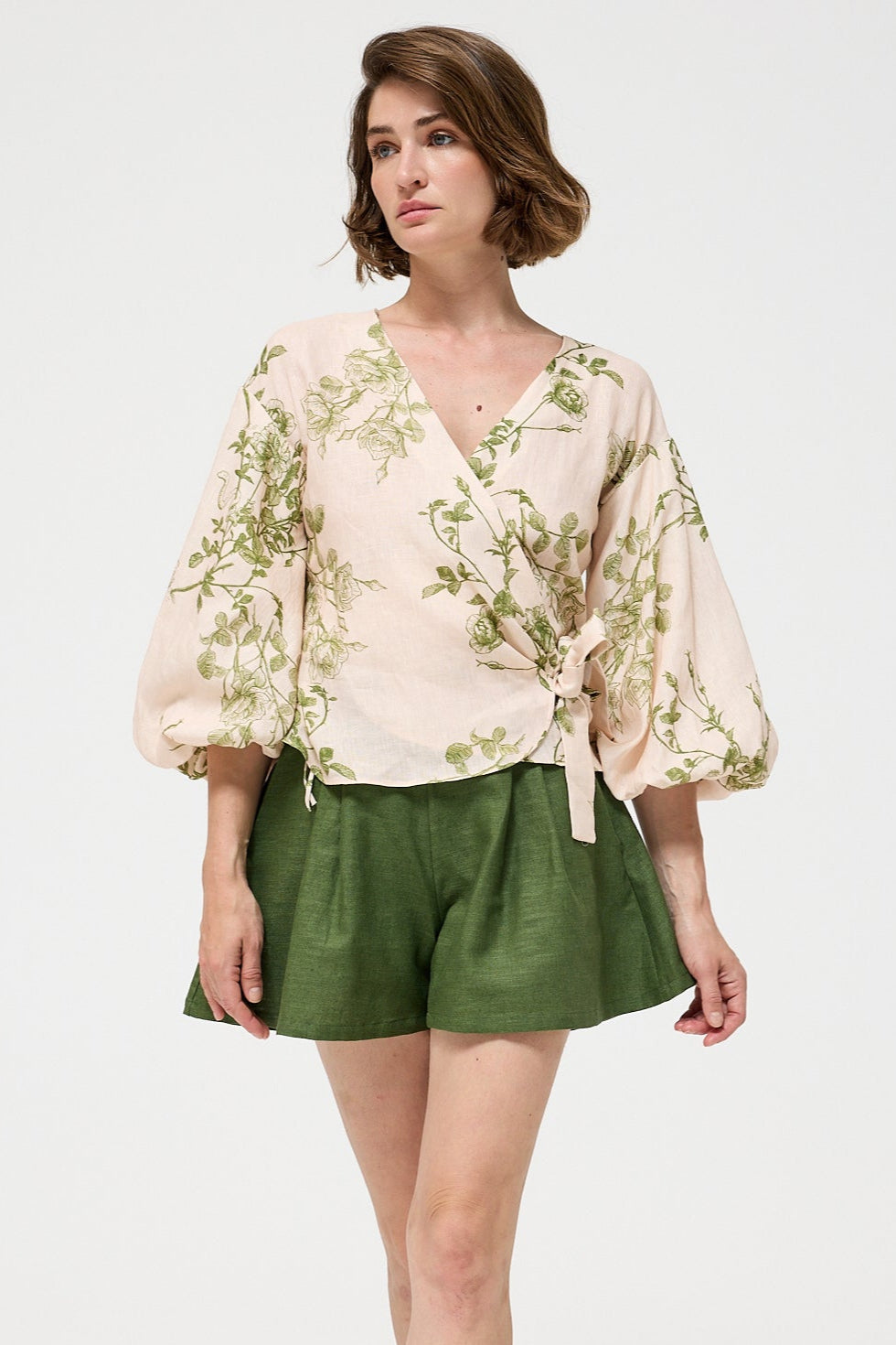 Charlotte BLOUSE - Nude & Green | Little Prince |