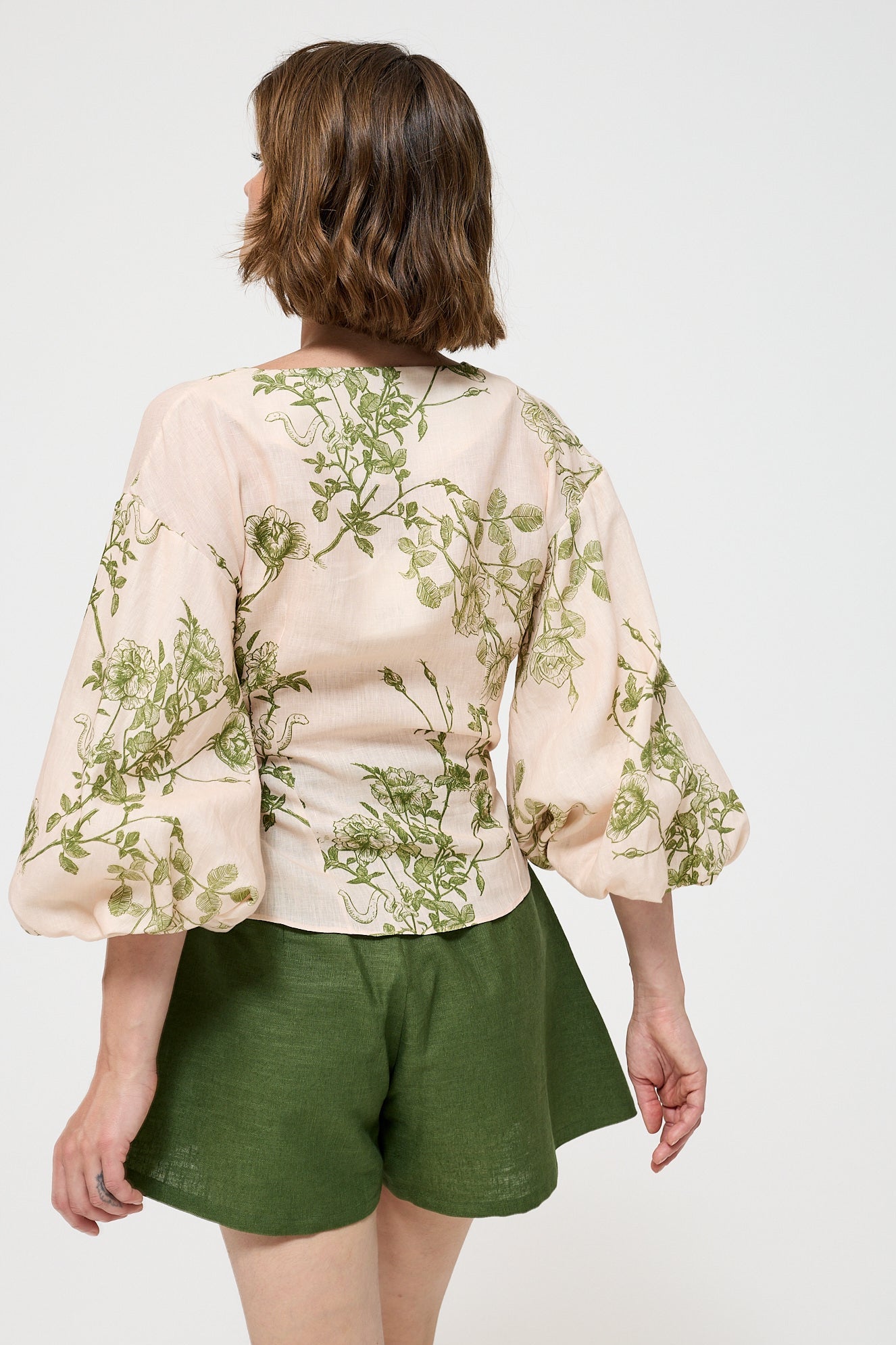 Charlotte BLOUSE - Nude & Green | Little Prince |