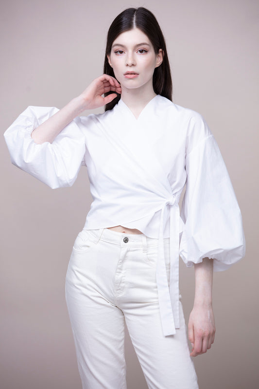 Blouse Francis - White canvas - 100% organic cotton