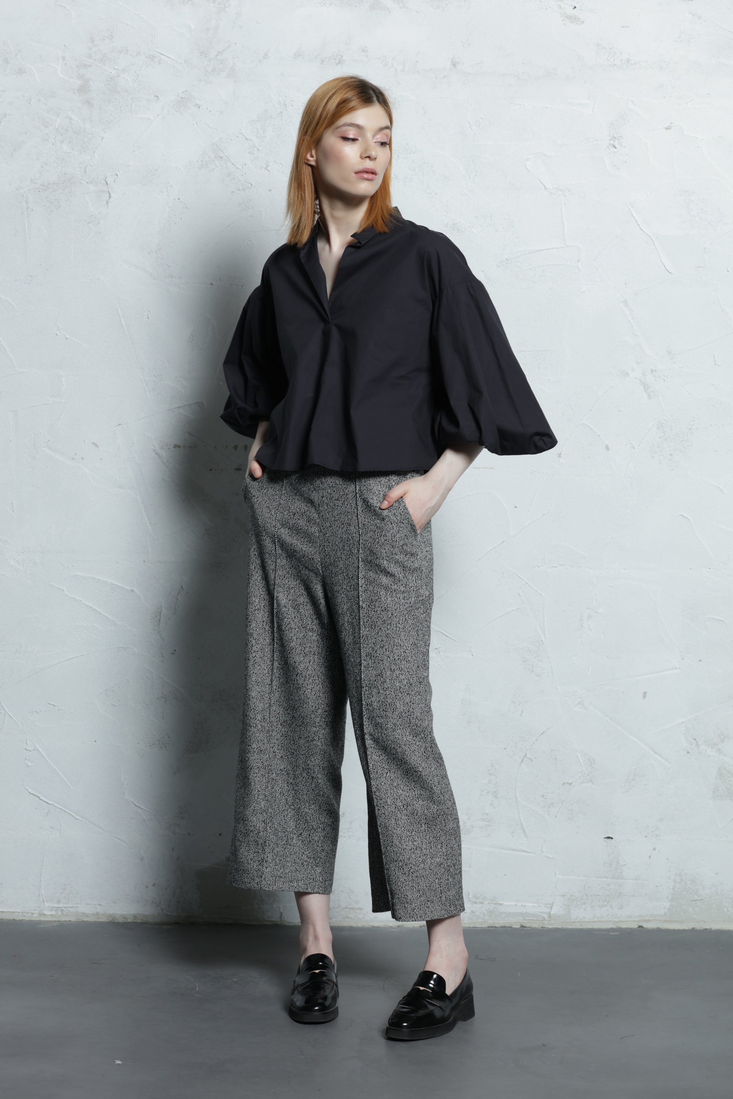 Blouse Renata,  A Carvão - 100% organic cotton