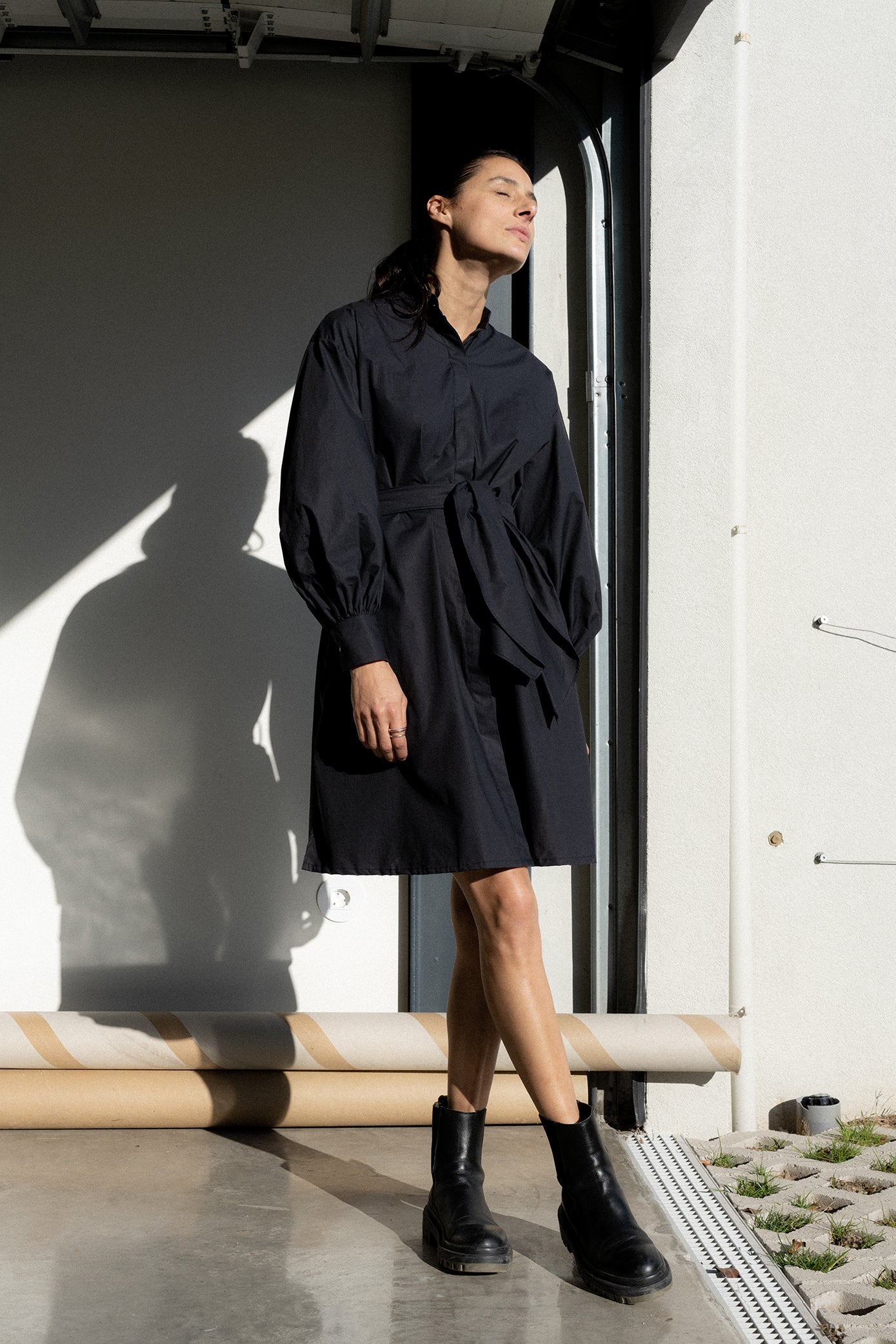 Fernanda Dress - A carvão - 100% Organic Cotton